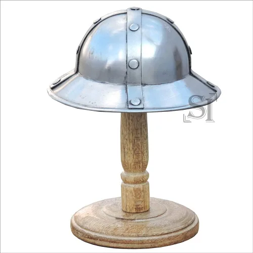 Vista 2 de Day Zero Survival Kettle Hat XIII Century Medieval Crusader Knight Casco miniatura con soporte