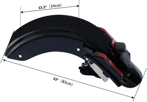 Vista 6 de Kit de guardabarros trasero con luces LED de parada/trasera/intermitentes integradas para modelos Harley Touring 2014 y posteriores, carcasa negra
