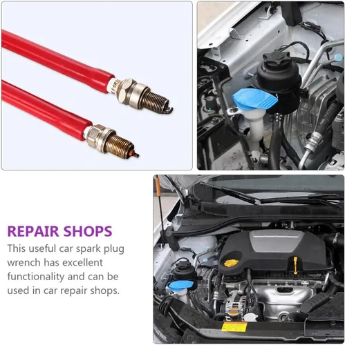 Vista 4 de VICASKY Herramienta de bujía, enchufe de bujía de goma roja para automóviles y motocicletas, removedor de instalación portátil para motocicletas