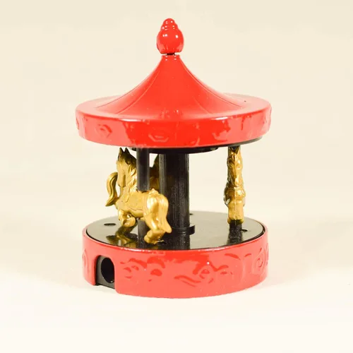 Vista 2 de Sacapuntas en miniatura de metal fundido rojo para carusel