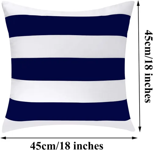Vista 2 de Aneco Paquete de 4 fundas de almohada impermeables para almohadón, fundas cuadradas para el hogar, sofá, decoración de muebles, color azul marino