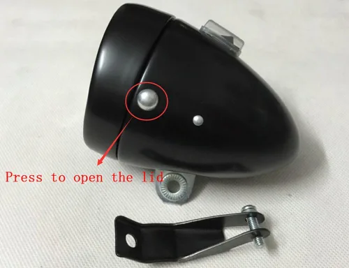 Vista 3 de Brillante 6 LED de metal Shell luz delantera para bicicleta faro retro bicicleta cabeza lámpara clásica vintage noche seguridad ciclismo niebla faro
