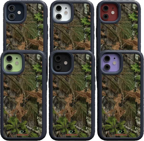 Vista 5 de cellhelmet Mossy Oak Obsession Funda de doble capa en azul pizarra diseñada para iPhone 12, iPhone 12 Pro a prueba de golpes y caídas, duradera