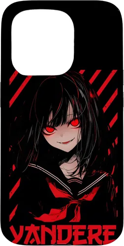 Vista 14 de Funda para iPhone 16 Yandere Anime Girl Kawaii Emo Goth Otaku Anime Manga Lover