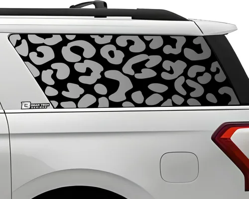 Vista 11 de BOGAR TECH DESIGNS Vinilo adhesivo precortado para ventana con diseño de vaca, calcomanías compatibles con Ford Expedition MAX 2018-2023, negro mate