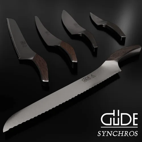 Vista 6 de Gude SYNCHROS Series Cuchillo de pan dentado forjado de 12 pulgadas, mango de roble ahumado
