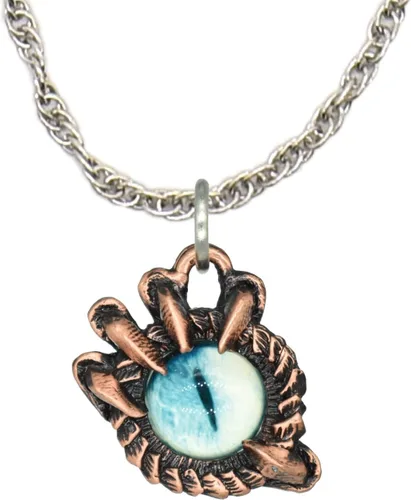Vista 21 de Collar con colgante gótico, dragón de fantasía, Yin Yang, nórdico vikingo para regalo, estaño, cobre, oro, incluye cadena de plata de 24 pulgadas