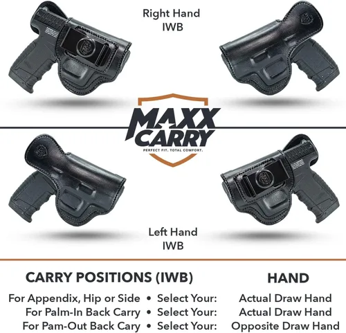Vista 3 de Maxx Carry Funda de cuero para Walther CCP. Funda IWB con clip oculto para llevar