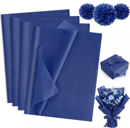 Vista 18 de woric 160 hojas de papel de seda azul para bolsas de regalo de 20 x 14 Combinado azul