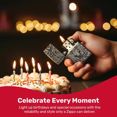 Vista 7 de Zippo - Encendedor de bolsillo cruzado Armadura San Benito Latón