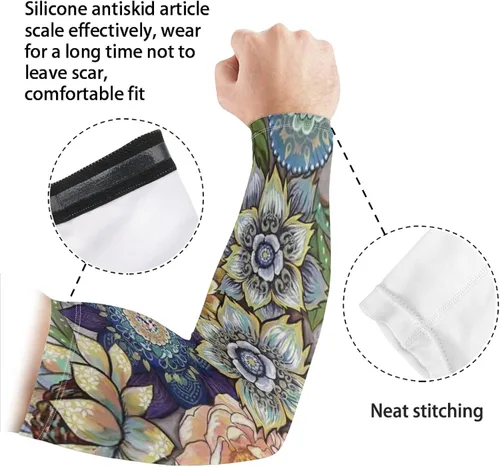 Vista 6 de Youngerbaby Funda deportiva con estampado de leopardo para brazos protección solar cubierta de tatuaje