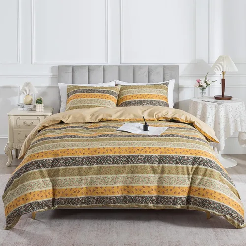 Vista 87 de HoneiLife Juegos de Fundas de Edredón Twin - Funda de Edredón Floral 100% Algodón, Juego de Ropa de Cama Transpirable de 2 Piezas con Cierre
