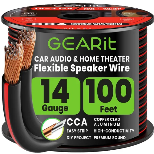 Vista 18 de GEARit - Cable de altavoz de calibre 14 de 20 pies, cable de altavoz 14/2 Negro