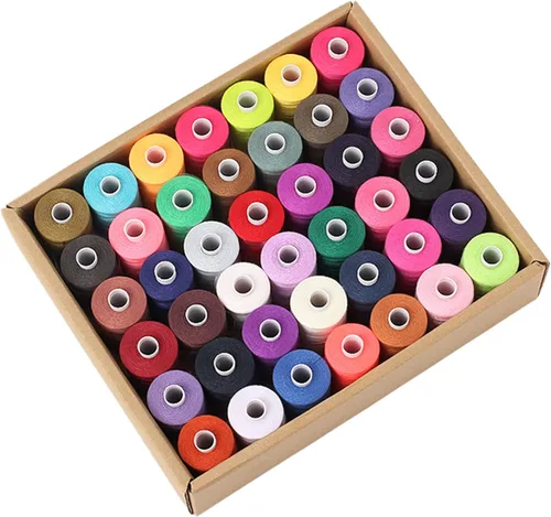 Vista 7 de Simthread Hilo de coser multiusos, 42 carretes surtidos de poliéster de 1000 yardas para costura, prácticos hilos de coser de poliéster para máquina