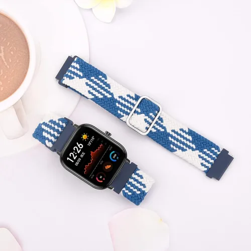 Vista 5 de Amzpas Correas de repuesto para Amazfit GTS 2 Mini/GTS 2e/GTS 2/Amazfit GTS 3/GTS 4/GTS 4 Mini, paquete de 2 correas de reloj inteligente ajustables