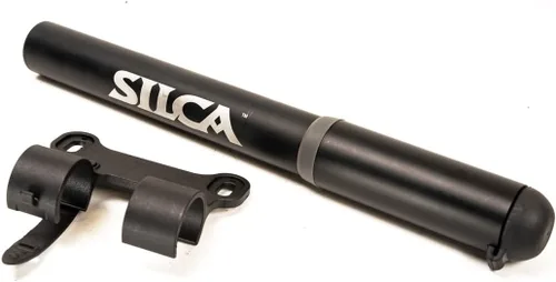 Vista 2 de SILCA Mini Bike Pump – Frame Mount Bicycle Pump with Expandable Hose and Lever Lock – Lightweight and Mountable to Gravel, Mountain, and Road