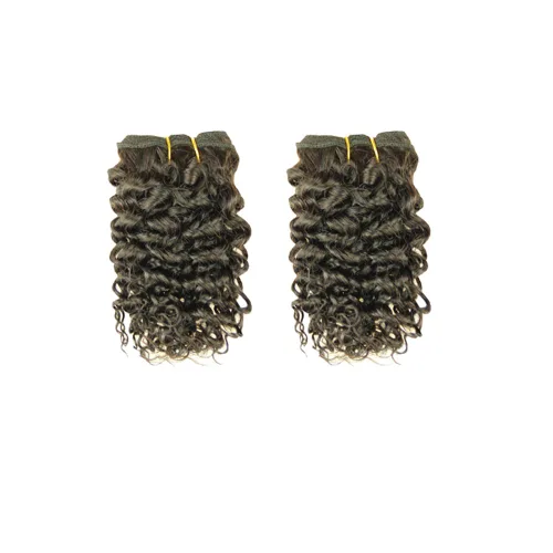 Vista 3 de VIOLET Cabello 8 Pulgadas Brasileño Rizado Profundo Tejido Cabello Corto Humano 6 Paquetes Con Cierre 100% Extensiones de Cabello Humano Sin