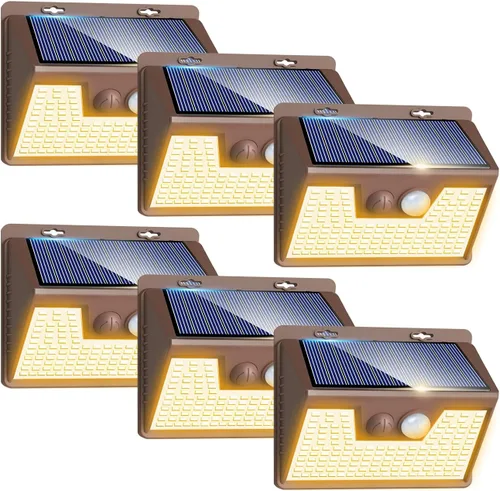 Vista 37 de Peasur Luces Solares para Exteriores con Sensor de Movimiento, 140 LED Luz Solar Alimentada por Energía Solar para Cerca Impermeable, 3 Modos