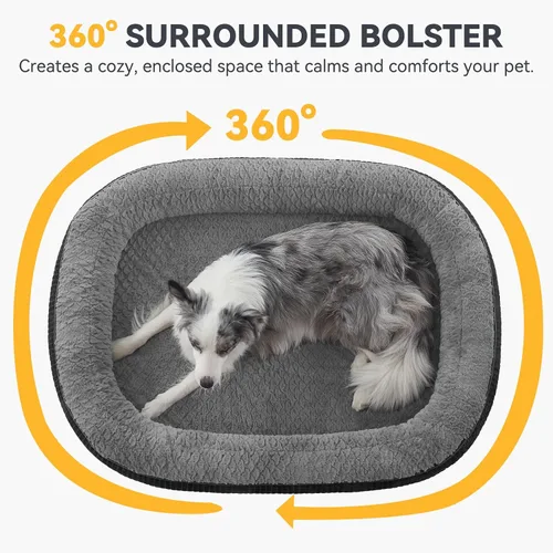 Vista 3 de JOEJOY Cama ortopédica para perros medianos, cama para mascotas de espuma viscoelástica con laterales de refuerzo, forro impermeable, funda