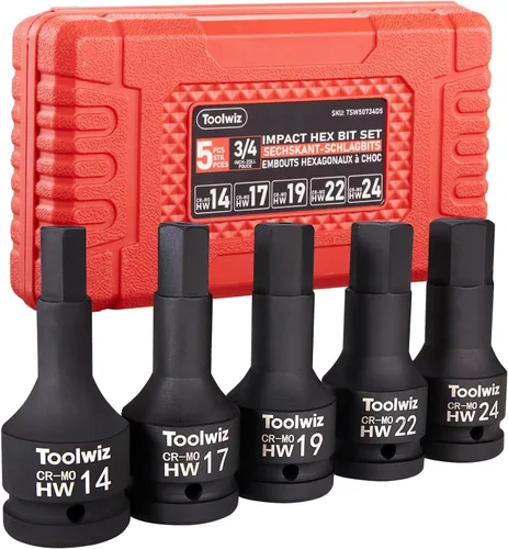 Vista 10 de Toolwiz Juego de Extensión de Dados de 1'', 4'', 6'', 10'' (3 Piezas) Acero Cr-Mo, Barra de Extensión de Transmisión de 1 Pulgada con Pasador