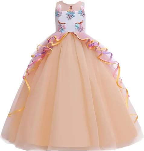 Vista 42 de REXREII Vestido de tul sin mangas para fiesta de unicornio para niñas, disfraz de carnaval, princesa, cumpleaños, Navidad, vestido largo