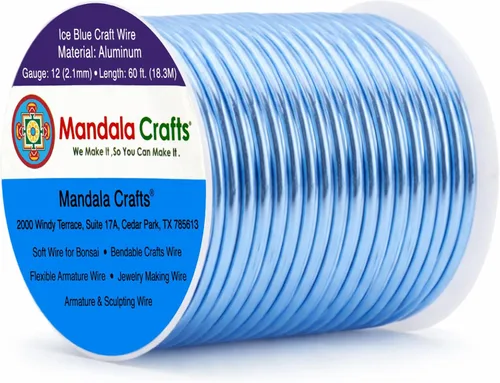 Vista 153 de Mandala Crafts - Alambre de aluminio anodizado de calibre 22 para hacer joyas - 137.2 m de alambre flexible surtido y coloreado - Doble para bonsái