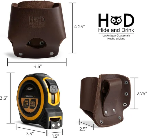 Vista 4 de Hide & Drink, Soporte grande para cinta métrica, funda para herramientas con trabilla para cinturón fácil para manitas, carpinteros, electricistas