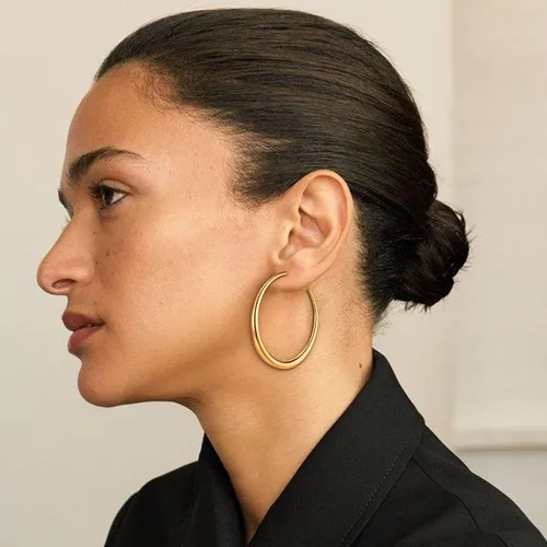 Vista 2 de FANZE 3Pairs 14K Gold Plated Earrings Set, Hoop Earrings, Dangle Huggie Earrings Lightweight, Jewelry Gift Women Girls