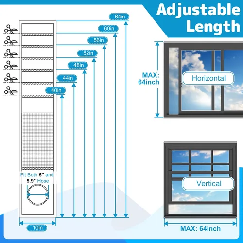 Vista 2 de Air Jade Kit de ventana de aire acondicionado portátil, kit de sellado de ventana aislado con ventilación de malla, kit de ventilación de CA