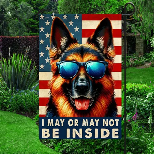 Vista 3 de Bandera Americana - Divertido Perro Pastor Alemán Bandera Americana TQN2748F, 3x5 pies. Bandera - Banderas de EE. UU. Poliéster Premium - Bandera