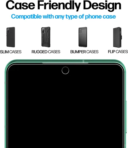 Vista 4 de Power Theory Protector de pantalla diseñado para Samsung Galaxy S20 FE 5G / 4G, vidrio templado [dureza 9H], kit de fácil instalación, 99% HD libre