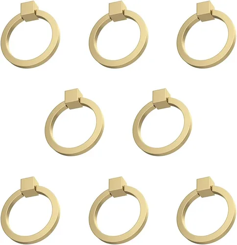 Vista 16 de RZDEAL 2 tiradores de latón macizo de 2.0 x 1-7/9 pulgadas para cajones de aparador, tiradores de anillo de muebles, manijas de puerta de armario