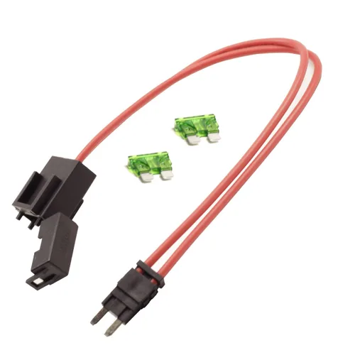 Vista 8 de Conector de portafusibles de automóvil de 32 V 16 AWG de 10 amperios, cable de cable rojo, apto para paneles de caja de fusibles de cajero