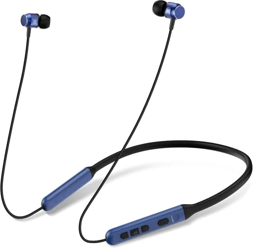 Vista 11 de Auriculares Bluetooth con banda para el cuello, auriculares inalámbricos Bluetooth 6.0 con micrófono, luz cómoda, graves profundos, tiempo de Negro
