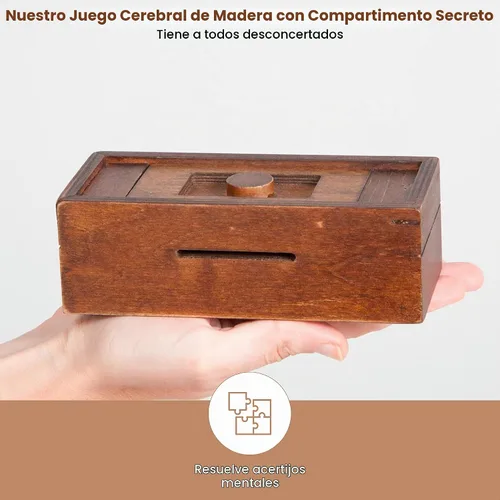 Vista 6 de Bits and Pieces - Guarde su dinero en esta caja secreta, rompecabezas - Secreto compartimiento de madera, juego de cerebros para adultos