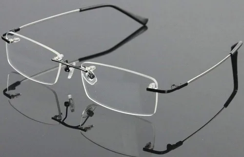 Vista 4 de Agstum Blue Light Blocking Glasses - Flexible Rimless Titanium Alloy Eyeglasses Frames Clear Lens