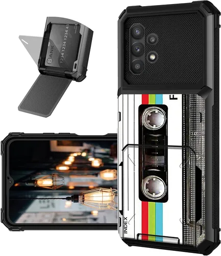 Vista 36 de Funda tipo cartera para Samsung Galaxy A32 5G con ranura para tarjetero, funda con tapa híbrida de doble capa, resistente, a prueba de golpes, funda