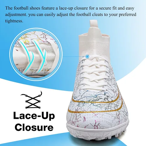 Vista 4 de Zapatos de fútbol para hombre y mujer, zapatos de fútbol para Big Boy AG TF