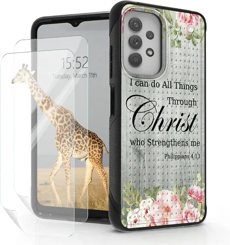Vista 8 de Funda para Samsung Galaxy A23 Galaxy A13 4G/5G, Galaxy A04, Galaxy A04S, Galaxy A32 5G, con 2 protectores de pantalla, funda protectora de doble