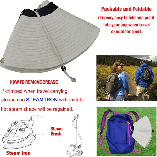 Vista 6 de HUAMULAN Sombreros de sol de ala súper ancha de 6 pulgadas, para hombres y mujeres, para pesca, senderismo, jardín, césped, trabajo, safari