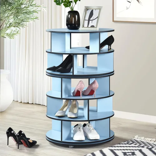 Vista 7 de Kings Brand Furniture - Zapatero giratorio de 5 niveles, 360° giratorio Lazy Susan, organizador de almacenamiento en torre para armario, entrada