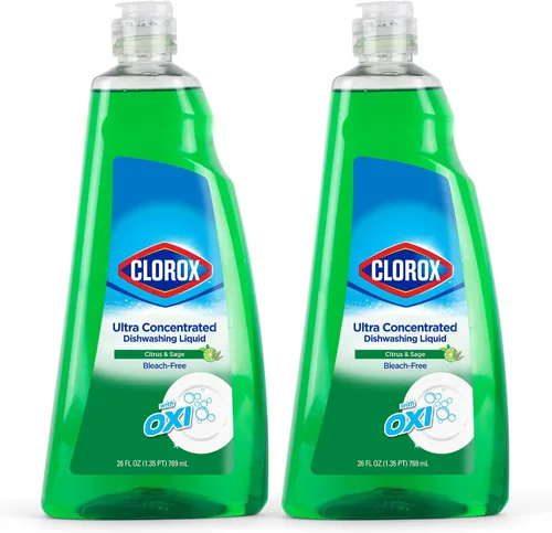 Vista 5 de Clorox Jabón para platos ultra concentrado con OXI, flor de manzana, 26