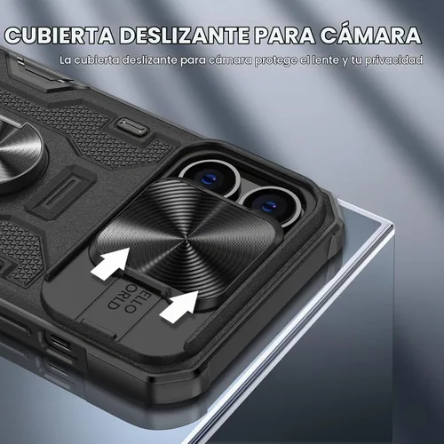 Vista 3 de VEGO Funda para iPhone 14 Pro Max - Funda con función atril para iPhone 14 A-Negro