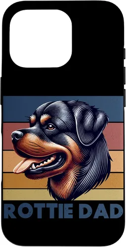 Vista 20 de Rottweiler Dad Rottie Father Dog Parent Father's Day Retro Case for iPhone 16