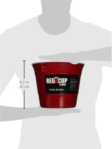 Vista 6 de Red Cup Living Cubo de hielo grande para fiestas, enfriador de bebidas aislado de 201 onzas para fiestas, bar y cocina, cerveza de plástico