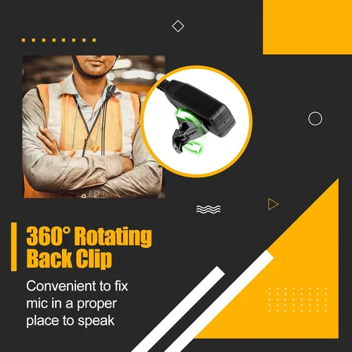 Vista 6 de Retevis RB48/RB48A/RB48 Plus Walkie Talkie Eerpiece con micrófono, 1 pin