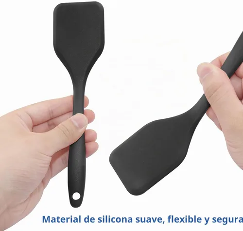 Vista 2 de Hitefu Mini espátula flexible de 2 piezas, color negro