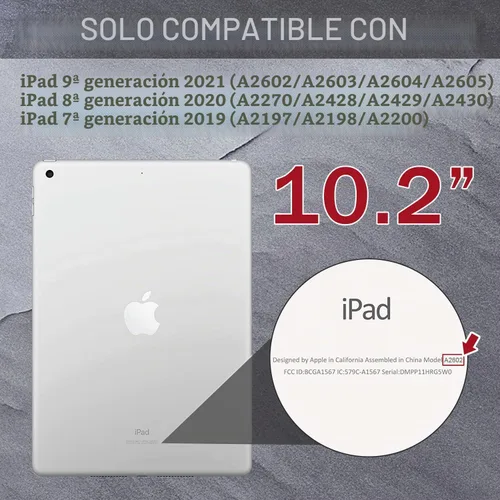 Vista 2 de ZoneFoker Funda para iPad de 9ª/8ª/7ª generación 2021/2020/2019 (10.2 pulgadas), Resistente de Servicio Pesado Grado Militar a Prueba de Golpes