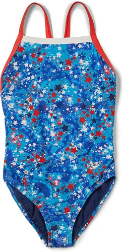Vista 49 de Speedo Traje de baño de una pieza para niña con tiras finas Azul (Blue Print)