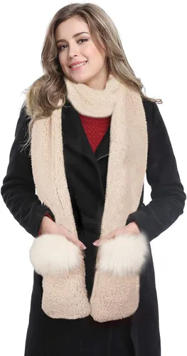 Vista 4 de Bellady Bufanda cálida con capucha para invierno, bufanda para la cabeza, calentador de cuello, gorro con capucha